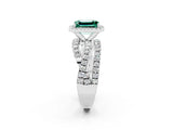 White gold Emerald Cut Cut Halo Split Shank Prong Setting Ring_14