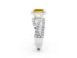 White gold Emerald Cut Cut Halo Split Shank Prong Setting Ring_14