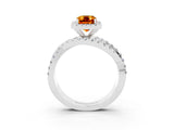 White gold Emerald Cut Cut Halo Split Shank Prong Setting Ring_15