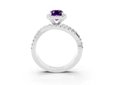 White gold Emerald Cut Cut Halo Split Shank Prong Setting Ring_15