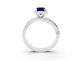 White gold Emerald Cut Cut Halo Split Shank Prong Setting Ring_15