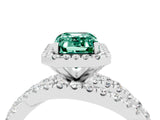 White gold Emerald Cut Cut Halo Split Shank Prong Setting Ring_16