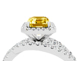 White gold Emerald Cut Cut Halo Split Shank Prong Setting Ring_16