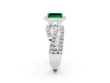 White gold Emerald Cut Cut Halo Split Shank Prong Setting Ring_26