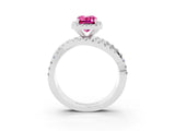 White gold Emerald Cut Cut Halo Split Shank Prong Setting Ring_27