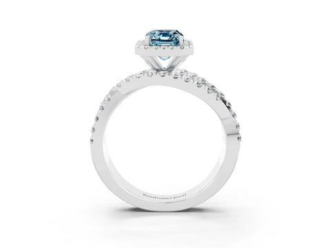 White gold Emerald Cut Cut Halo Split Shank Prong Setting Ring_27