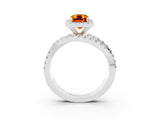 White gold Emerald Cut Cut Halo Split Shank Prong Setting Ring_27