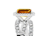White gold Emerald Cut Cut Halo Split Shank Prong Setting Ring_29