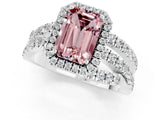 White gold Emerald Cut Cut Halo Split Shank Prong Setting Ring_31