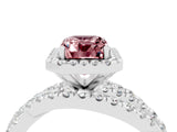 White gold Emerald Cut Cut Halo Split Shank Prong Setting Ring_34
