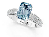 White gold Emerald Cut Cut Pave Diamond Engagement Ring with Channel Set Band and Four-Prong Setting_1