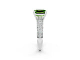White gold Emerald Cut Cut Pave Diamond Engagement Ring with Channel Set Band and Four-Prong Setting_2