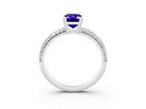 White gold Emerald Cut Cut Pave Diamond Engagement Ring with Channel Set Band and Four-Prong Setting_3