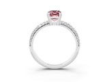 White gold Emerald Cut Cut Pave Diamond Engagement Ring with Channel Set Band and Four-Prong Setting_3