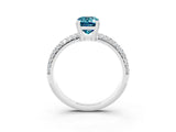 White gold Emerald Cut Cut Pave Diamond Engagement Ring with Channel Set Band and Four-Prong Setting_3
