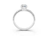 White gold Emerald Cut Cut Pave Diamond Engagement Ring with Channel Set Band and Four-Prong Setting_3