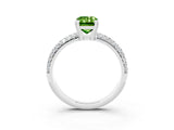 White gold Emerald Cut Cut Pave Diamond Engagement Ring with Channel Set Band and Four-Prong Setting_3