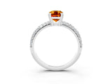 White gold Emerald Cut Cut Pave Diamond Engagement Ring with Channel Set Band and Four-Prong Setting_3