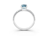 White gold Emerald Cut Cut Pave Diamond Engagement Ring with Channel Set Band and Four-Prong Setting_3