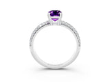 White gold Emerald Cut Cut Pave Diamond Engagement Ring with Channel Set Band and Four-Prong Setting_3