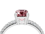 White gold Emerald Cut Cut Pave Diamond Engagement Ring with Channel Set Band and Four-Prong Setting_4