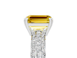 White gold Emerald Cut Cut Pave Diamond Engagement Ring with Channel Set Band and Four-Prong Setting_5