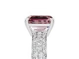 White gold Emerald Cut Cut Pave Diamond Engagement Ring with Channel Set Band and Four-Prong Setting_5
