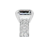 White gold Emerald Cut Cut Pave Diamond Engagement Ring with Channel Set Band and Four-Prong Setting_5
