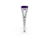 White gold Emerald Cut Cut Split Shank Pave Diamond Engagement Ring with Four-Prong Setting_2