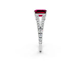 White gold Emerald Cut Cut Split Shank Pave Diamond Engagement Ring with Four-Prong Setting_2