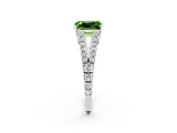 White gold Emerald Cut Cut Split Shank Pave Diamond Engagement Ring with Four-Prong Setting_2