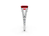 White gold Emerald Cut Cut Split Shank Pave Diamond Engagement Ring with Four-Prong Setting_2