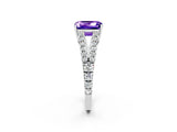 White gold Emerald Cut Cut Split Shank Pave Diamond Engagement Ring with Four-Prong Setting_2