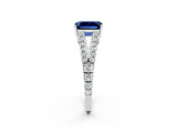 White gold Emerald Cut Cut Split Shank Pave Diamond Engagement Ring with Four-Prong Setting_2