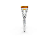 White gold Emerald Cut Cut Split Shank Pave Diamond Engagement Ring with Four-Prong Setting_2