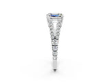 White gold Emerald Cut Cut Split Shank Pave Diamond Engagement Ring with Four-Prong Setting_2