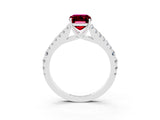 White gold Emerald Cut Cut Split Shank Pave Diamond Engagement Ring with Four-Prong Setting_3
