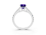 White gold Emerald Cut Cut Split Shank Pave Diamond Engagement Ring with Four-Prong Setting_3