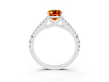 White gold Emerald Cut Cut Split Shank Pave Diamond Engagement Ring with Four-Prong Setting_3