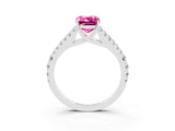 White gold Emerald Cut Cut Split Shank Pave Diamond Engagement Ring with Four-Prong Setting_3