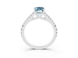 White gold Emerald Cut Cut Split Shank Pave Diamond Engagement Ring with Four-Prong Setting_3