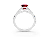 White gold Emerald Cut Cut Split Shank Pave Diamond Engagement Ring with Four-Prong Setting_3