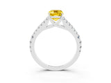 White gold Emerald Cut Cut Split Shank Pave Diamond Engagement Ring with Four-Prong Setting_3