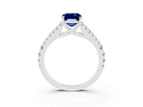 White gold Emerald Cut Cut Split Shank Pave Diamond Engagement Ring with Four-Prong Setting_3