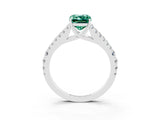 White gold Emerald Cut Cut Split Shank Pave Diamond Engagement Ring with Four-Prong Setting_3