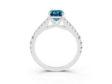White gold Emerald Cut Cut Split Shank Pave Diamond Engagement Ring with Four-Prong Setting_3