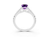 White gold Emerald Cut Cut Split Shank Pave Diamond Engagement Ring with Four-Prong Setting_3
