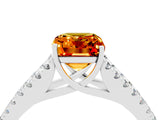 White gold Emerald Cut Cut Split Shank Pave Diamond Engagement Ring with Four-Prong Setting_4