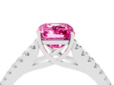 White gold Emerald Cut Cut Split Shank Pave Diamond Engagement Ring with Four-Prong Setting_4