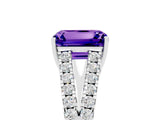 White gold Emerald Cut Cut Split Shank Pave Diamond Engagement Ring with Four-Prong Setting_5